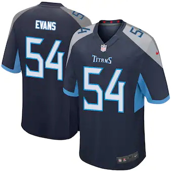 mens nike rashaan evans navy tennessee titans game player j